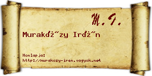 Muraközy Irén névjegykártya